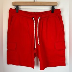 SOVEREIGN CODE Mens Red Elastic Waist Cargo Shorts NWT | Size Large